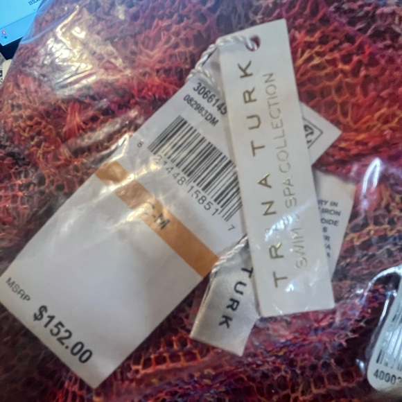 NWT Trina Turk Athena Belted Caftan Lace Crocheted Mini Cover Up Size S-M - Picture 7 of 8